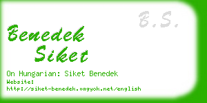 benedek siket business card